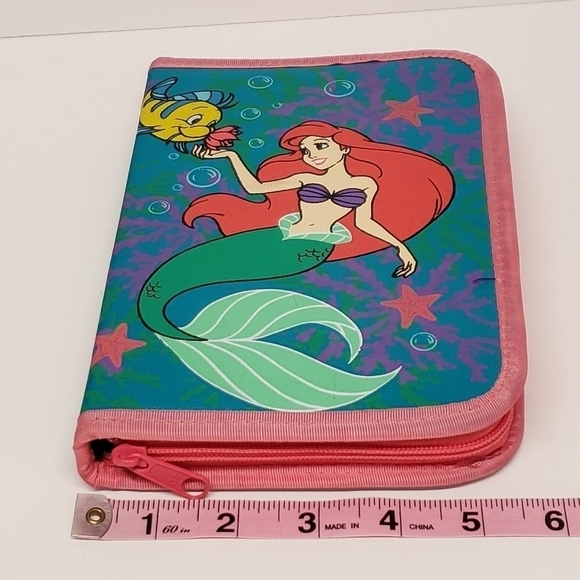 Disney 5.5" x 8.5" Little Mermaid Zippered Pencil Case with Pencils Vintage - Picture 12 of 14